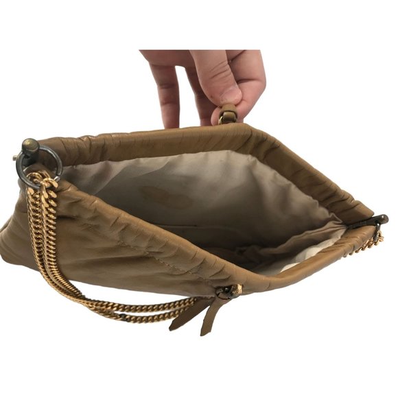 Cool Tan Leather Set Gloves and Handbag Vintage Accessories Set - Picture 8 of 11